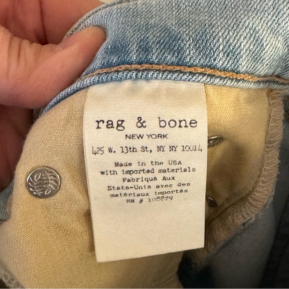 RAG & BONE Dre Glena Jeans Mid-Rise Distressed Light Wash Size 27 - Picture 9 of 16